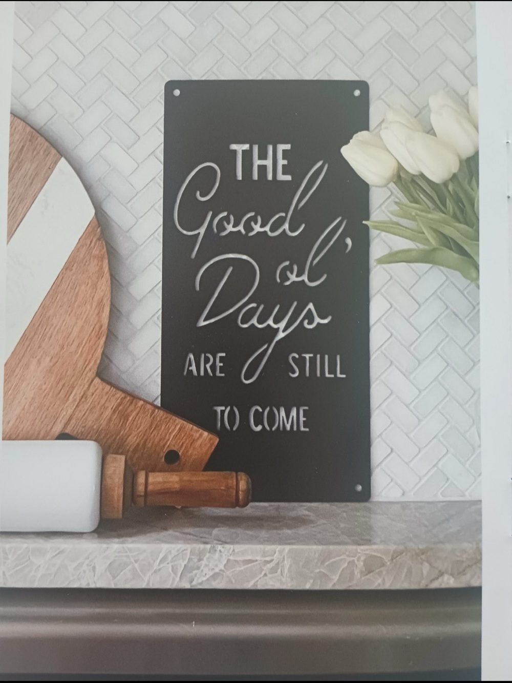 Brand new Black and White "The Good Old Days" Metal Wall Sign